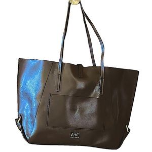 Zac Posen Brown Leather Tote Bag